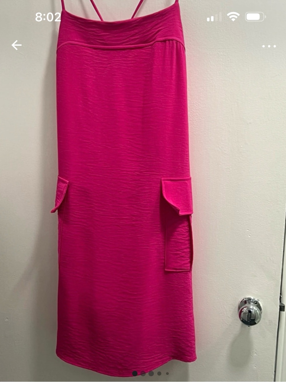 Carmela Bright Pink Spaghetti Strap Tie-Back Women's dress - Picture 2 of 9